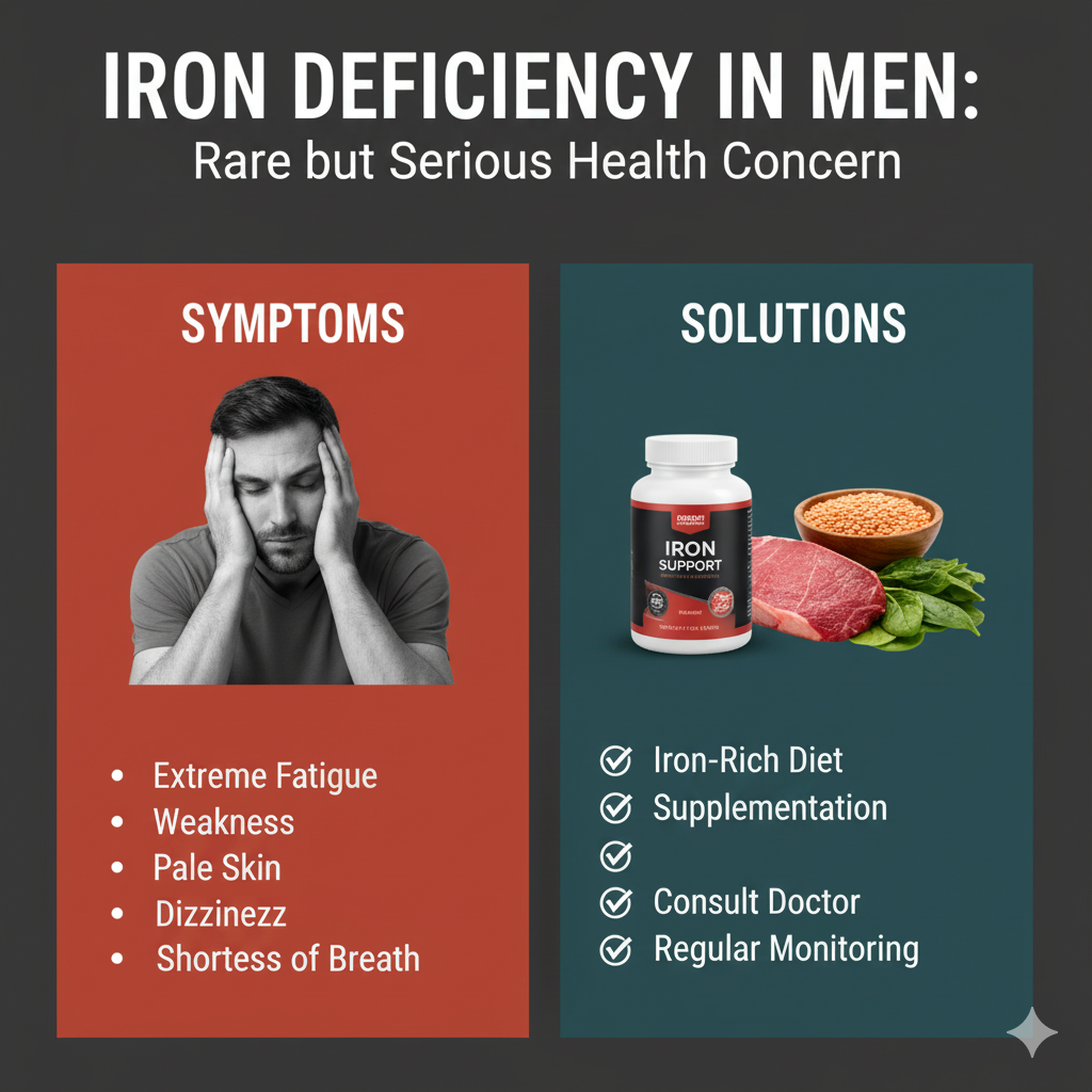 Iron Deficiency in Men: Rare but Serious Health Concern